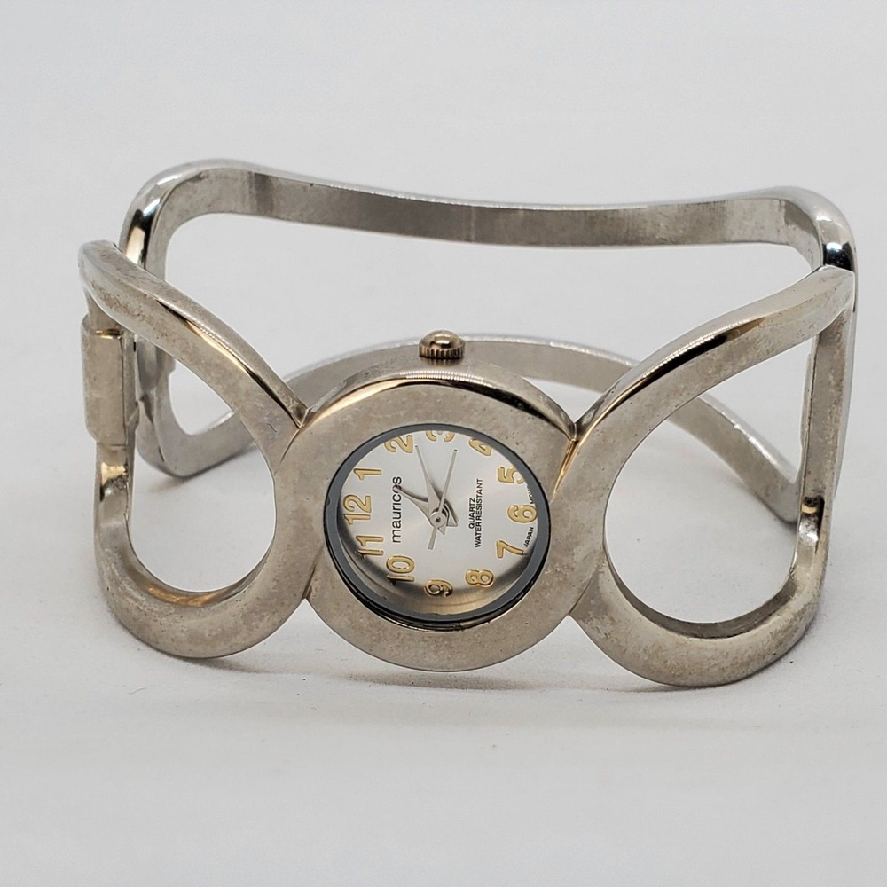 Maurices 25MM Gray Case Open Cuff Band Women's Watch 6" Wrist New Battery